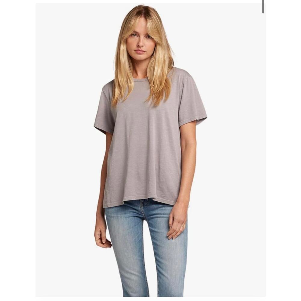 Current/Elliott The Spark Dolphin Gray Slub Cotton Short Sleeve Crewneck Tee XL